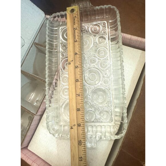 Anchor Hocking AnchorGlass Serva-Snack Set  4 Serving Trays & 4 Cups  Vintage  M - Picture 8 of 12